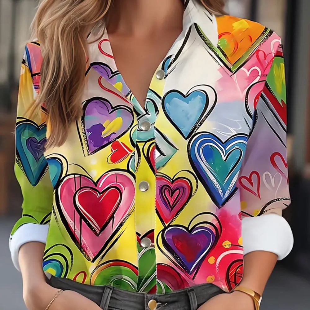 Heart print shirt